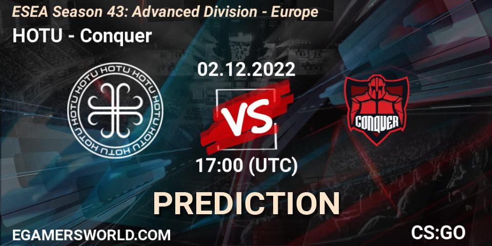 Pronósticos HOTU - Conquer. 02.12.22. ESEA Season 43: Advanced Division - Europe - CS2 (CS:GO)