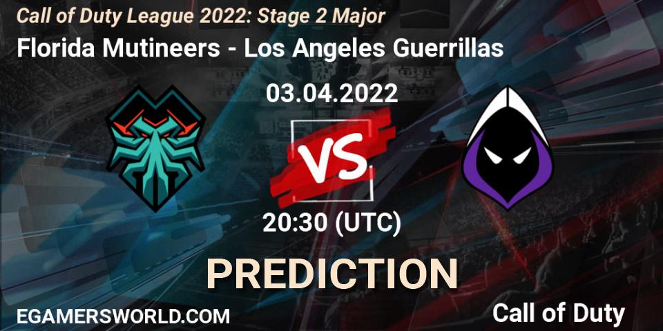 Pronósticos Florida Mutineers - Los Angeles Guerrillas. 03.04.22. Call of Duty League 2022: Stage 2 Major - Call of Duty