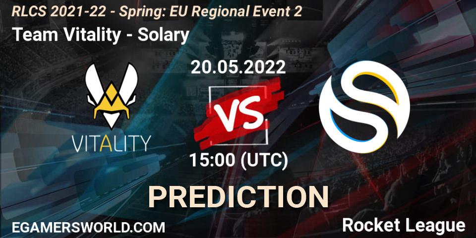 Pronósticos Team Vitality - Solary. 20.05.22. RLCS 2021-22 - Spring: EU Regional Event 2 - Rocket League