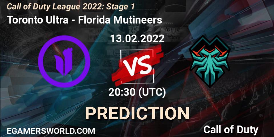 Pronósticos Toronto Ultra - Florida Mutineers. 13.02.22. Call of Duty League 2022: Stage 1 - Call of Duty