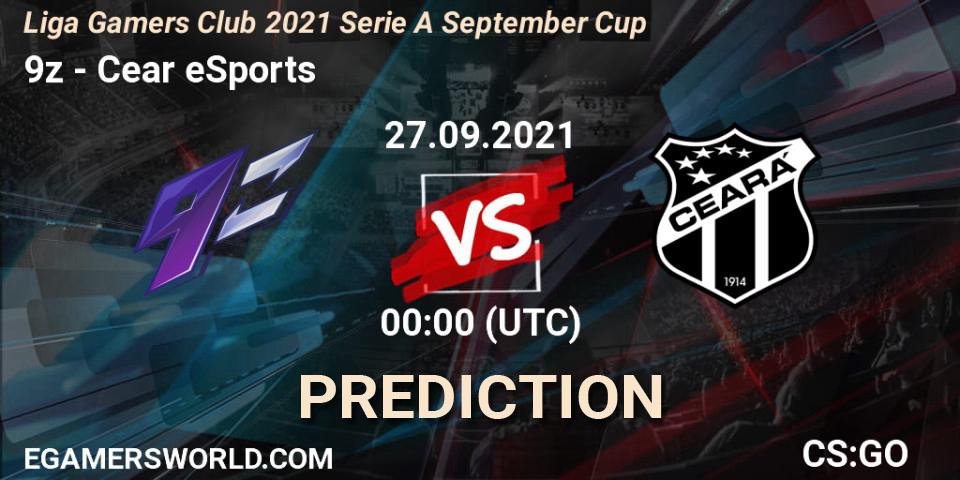 Pronósticos 9z - Ceará eSports. 27.09.2021 at 00:00. Liga Gamers Club 2021 Serie A September Cup - Counter-Strike (CS2)