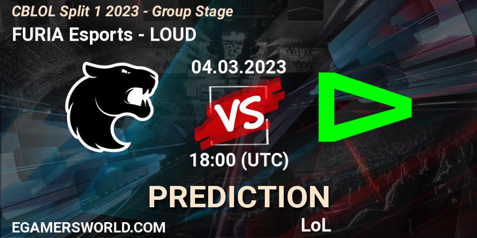 Pronósticos FURIA Esports - LOUD. 04.03.23. CBLOL Split 1 2023 - Group Stage - LoL