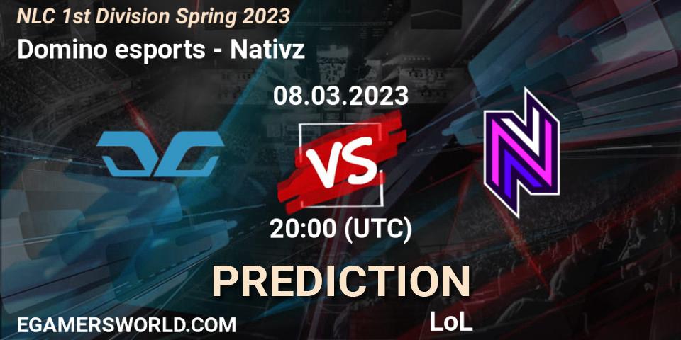 Pronósticos Domino esports - Nativz. 14.02.23. NLC 1st Division Spring 2023 - LoL