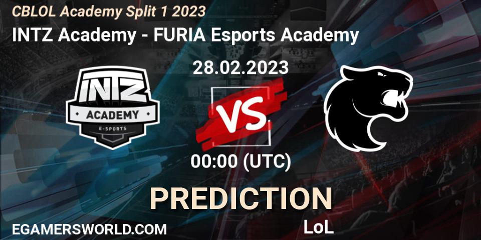 Pronósticos INTZ Academy - FURIA Esports Academy. 28.02.23. CBLOL Academy Split 1 2023 - LoL