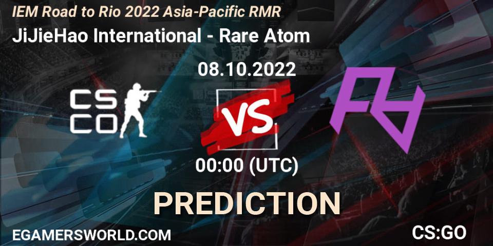 Pronósticos JiJieHao International - Rare Atom. 08.10.2022 at 00:00. IEM Road to Rio 2022 Asia-Pacific RMR - Counter-Strike (CS2)
