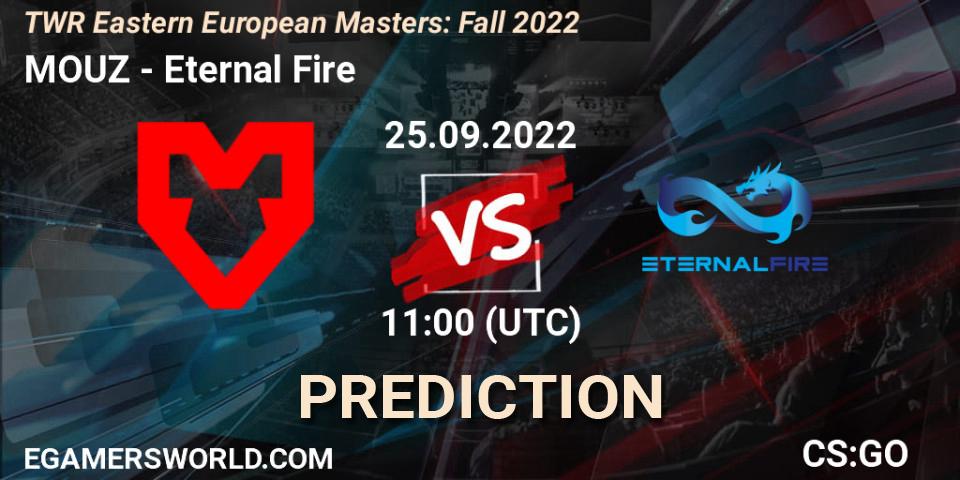 Pronósticos MOUZ - Eternal Fire. 25.09.22. TWR Eastern European Masters: Fall 2022 - CS2 (CS:GO)