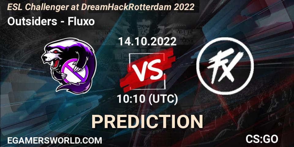 Pronósticos Outsiders - Fluxo. 14.10.2022 at 10:10. ESL Challenger at DreamHack Rotterdam 2022 - Counter-Strike (CS2)