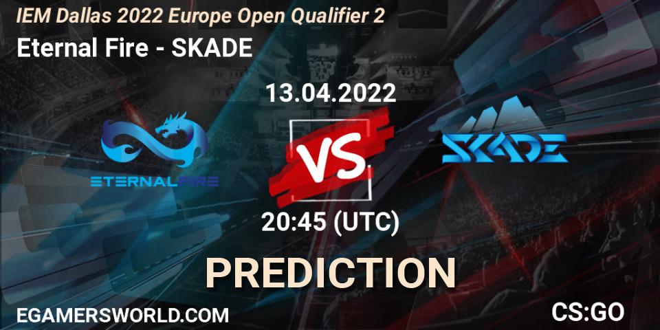 Pronósticos Eternal Fire - SKADE. 13.04.2022 at 20:45. IEM Dallas 2022 Europe Open Qualifier 2 - Counter-Strike (CS2)