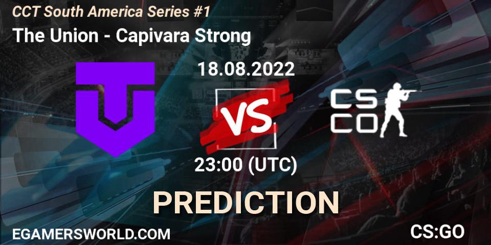 Pronósticos The Union - Capivara Strong. 18.08.2022 at 23:40. CCT South America Series #1 - Counter-Strike (CS2)