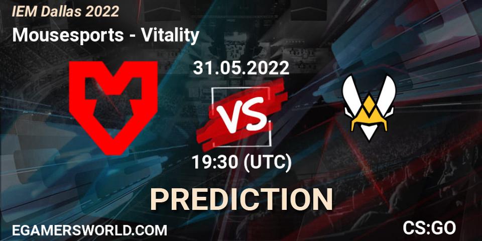Pronósticos Mousesports - Vitality. 31.05.22. IEM Dallas 2022 - CS2 (CS:GO)
