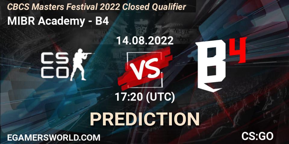 Pronósticos MIBR Academy - B4. 14.08.2022 at 17:20. CBCS Masters Festival 2022 Closed Qualifier - Counter-Strike (CS2)