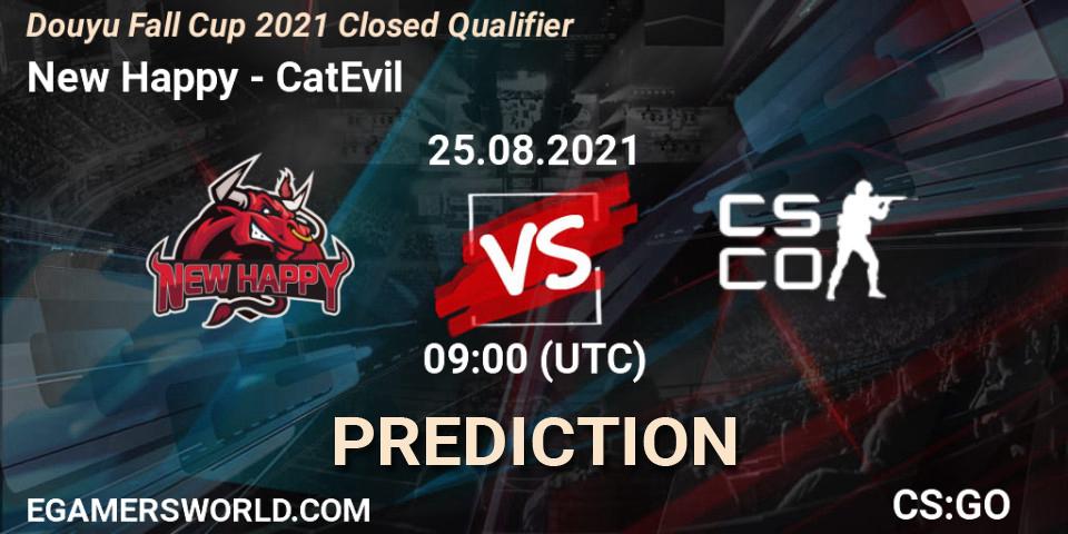Pronósticos New Happy - CatEvil. 25.08.2021 at 09:10. Douyu Fall Cup 2021 Closed Qualifier - Counter-Strike (CS2)