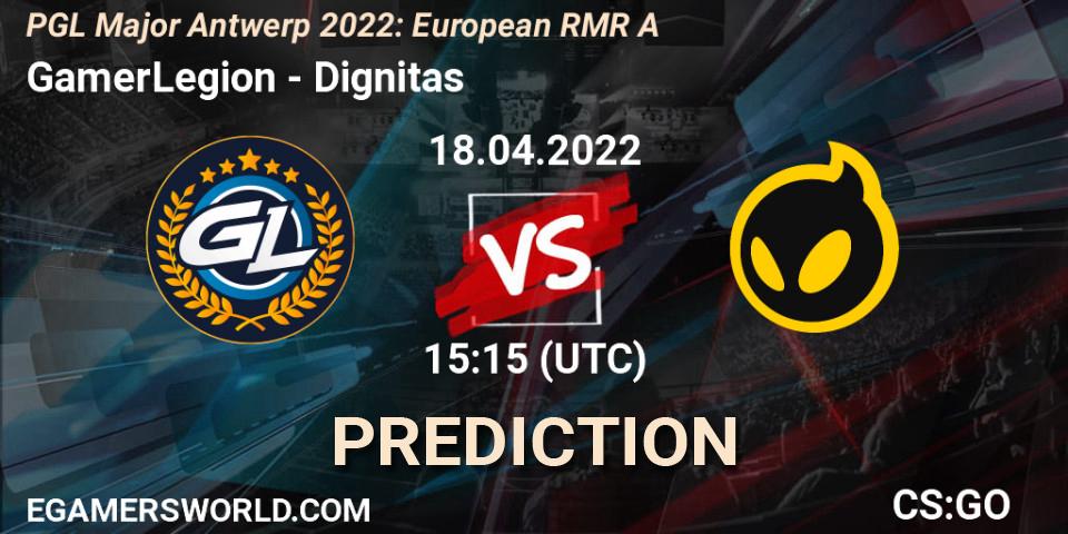 Pronósticos GamerLegion - Dignitas. 18.04.22. PGL Major Antwerp 2022: European RMR A - CS2 (CS:GO)