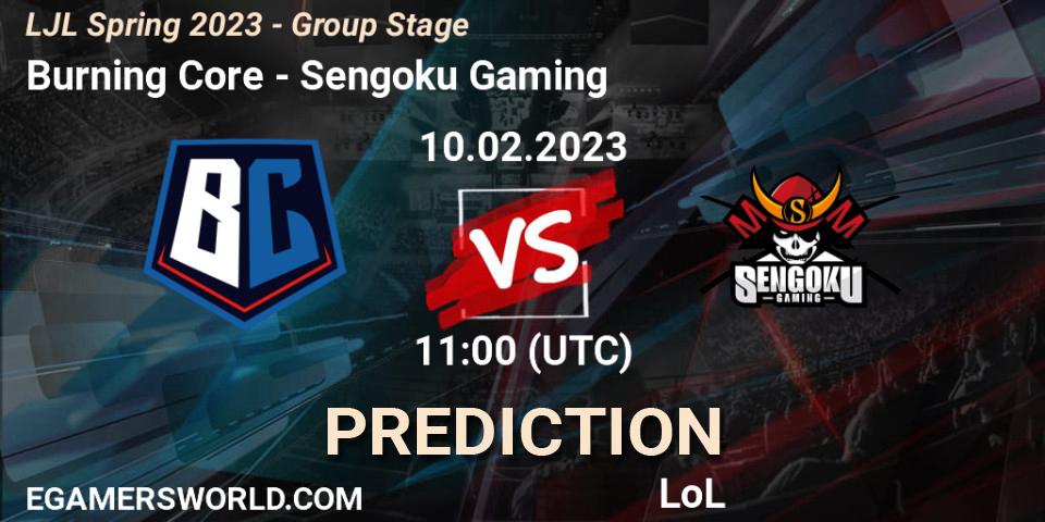 Pronósticos Burning Core - Sengoku Gaming. 10.02.23. LJL Spring 2023 - Group Stage - LoL