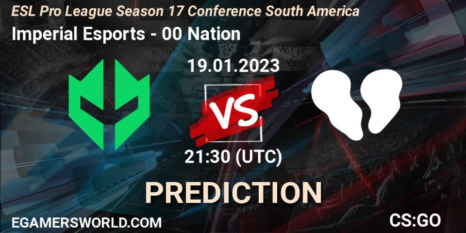 Pronósticos Imperial Esports - 00 Nation. 19.01.23. ESL Pro League Season 17 Conference South America - CS2 (CS:GO)