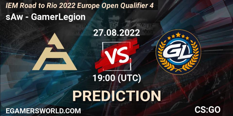 Pronósticos sAw - GamerLegion. 27.08.22. IEM Road to Rio 2022 Europe Open Qualifier 4 - CS2 (CS:GO)