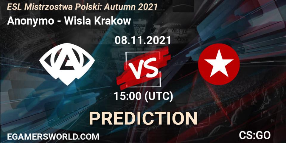 Pronósticos Anonymo - Wisla Krakow. 08.11.2021 at 15:00. ESL Mistrzostwa Polski: Autumn 2021 - Counter-Strike (CS2)