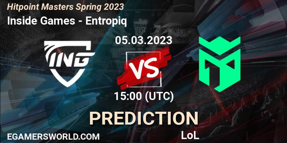 Pronósticos Inside Games - Entropiq. 07.02.23. Hitpoint Masters Spring 2023 - LoL