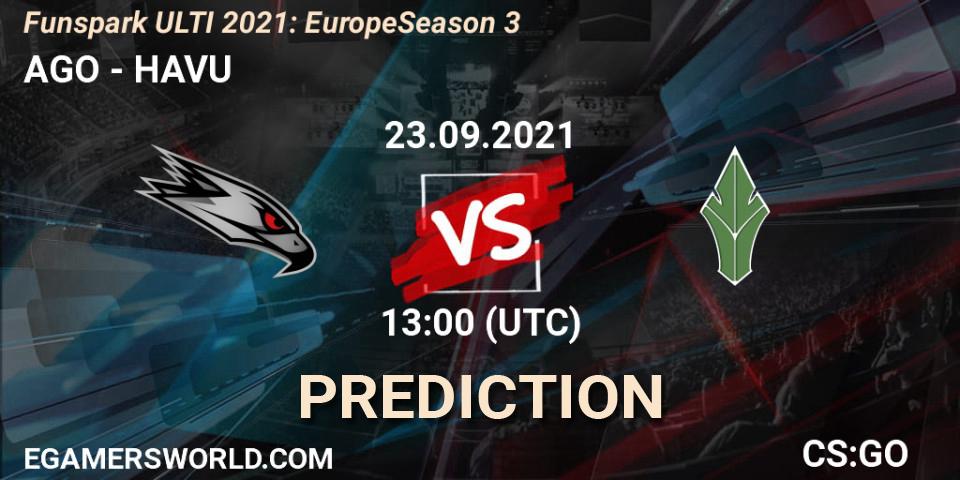 Pronósticos AGO - HAVU. 23.09.21. Funspark ULTI 2021: Europe Season 3 - CS2 (CS:GO)