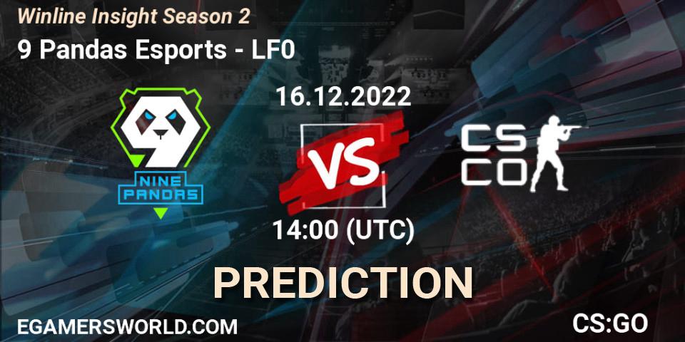 Pronósticos 9 Pandas Esports - LF0. 16.12.2022 at 14:00. Winline Insight Season 2 - Counter-Strike (CS2)