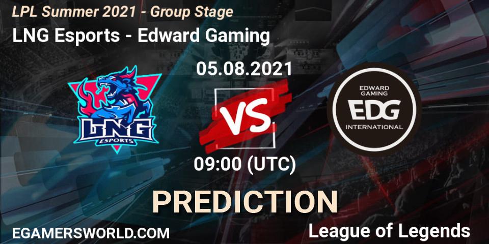 Pronósticos LNG Esports - Edward Gaming. 05.08.21. LPL Summer 2021 - Group Stage - LoL