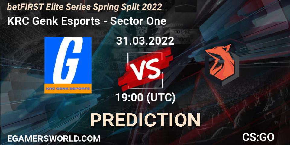 Pronósticos KRC Genk Esports - Sector One. 31.03.2022 at 19:30. Elite Series 2022: Spring Split - Counter-Strike (CS2)