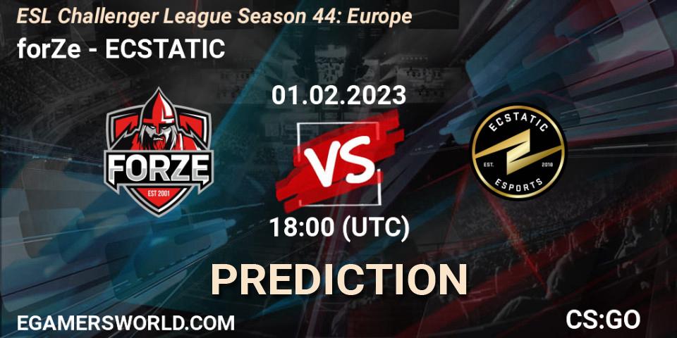 Pronósticos forZe - ECSTATIC. 01.02.23. ESL Challenger League Season 44: Europe - CS2 (CS:GO)