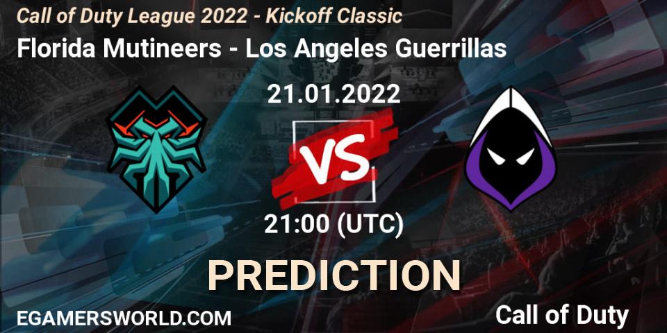 Pronósticos Florida Mutineers - Los Angeles Guerrillas. 21.01.22. Call of Duty League 2022 - Kickoff Classic - Call of Duty