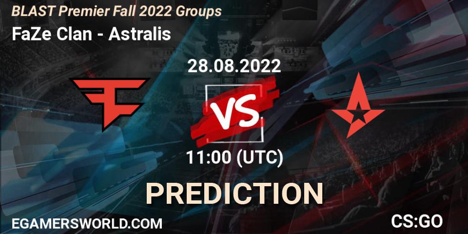 Pronósticos FaZe Clan - Astralis. 28.08.22. BLAST Premier Fall 2022 Groups - CS2 (CS:GO)