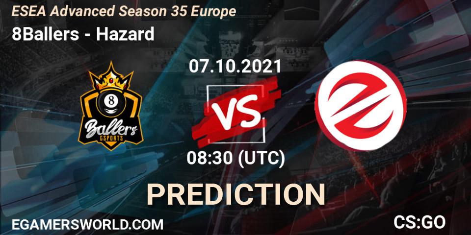 Pronósticos 8Ballers - Hazard. 07.10.21. ESEA Advanced Season 35 Europe - CS2 (CS:GO)