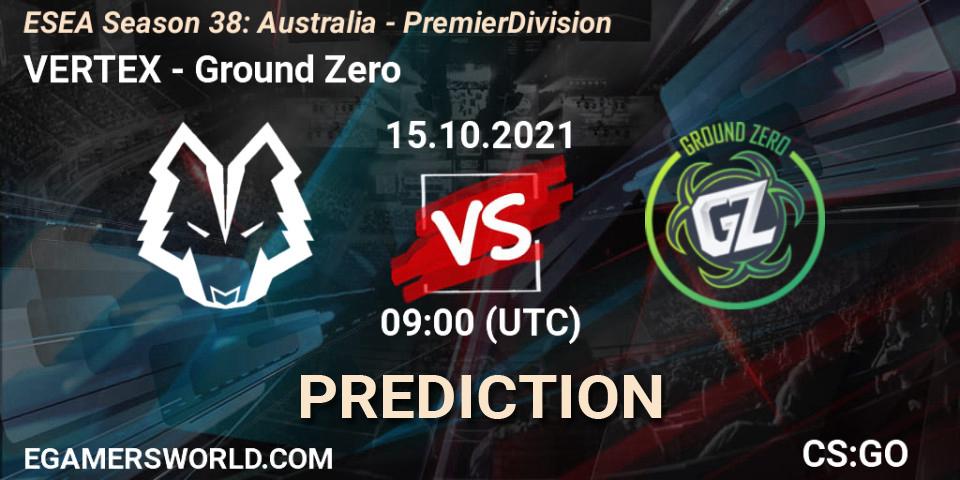 Pronósticos VERTEX - Ground Zero. 15.10.21. ESEA Season 38: Australia - Premier Division - CS2 (CS:GO)