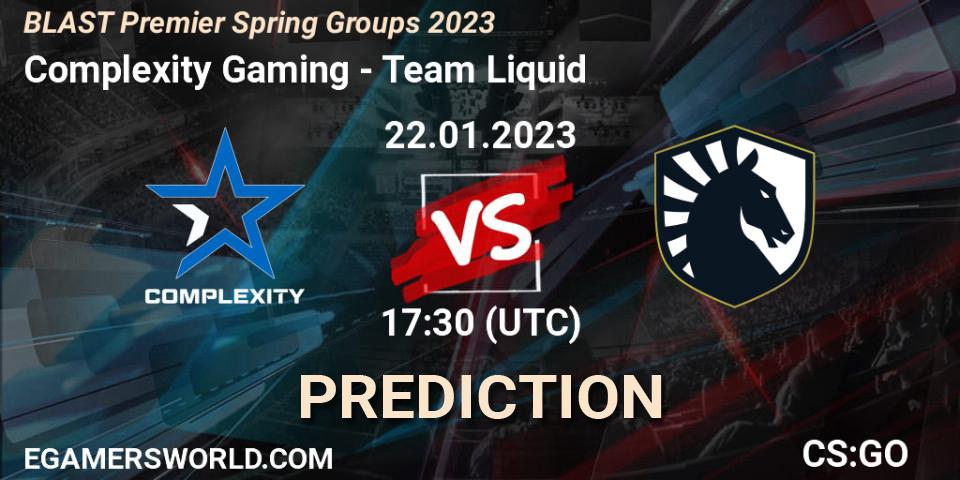 Pronósticos Complexity Gaming - Team Liquid. 22.01.23. BLAST Premier Spring Groups 2023 - CS2 (CS:GO)