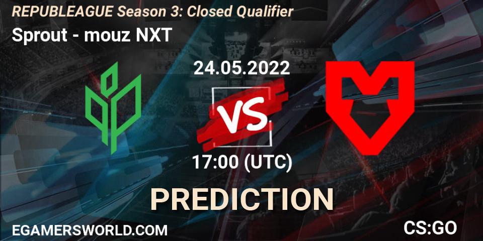 Pronósticos Sprout - mouz NXT. 24.05.2022 at 17:35. REPUBLEAGUE Season 3: Closed Qualifier - Counter-Strike (CS2)