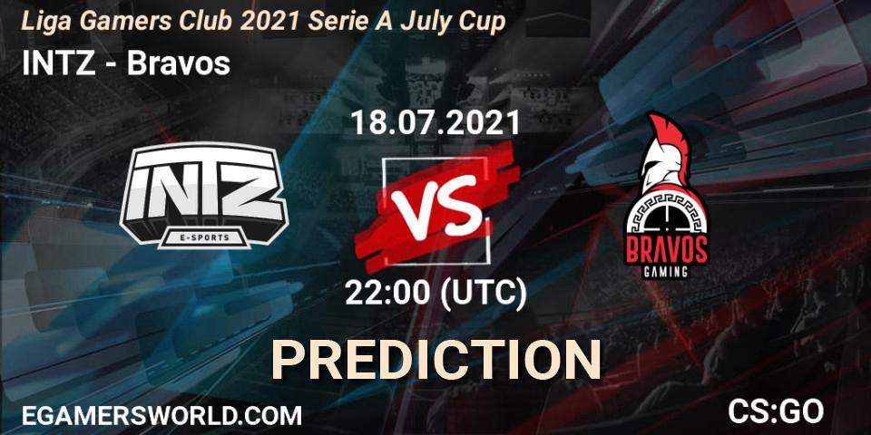 Pronósticos INTZ - Bravos. 18.07.2021 at 22:00. Liga Gamers Club 2021 Serie A July Cup - Counter-Strike (CS2)
