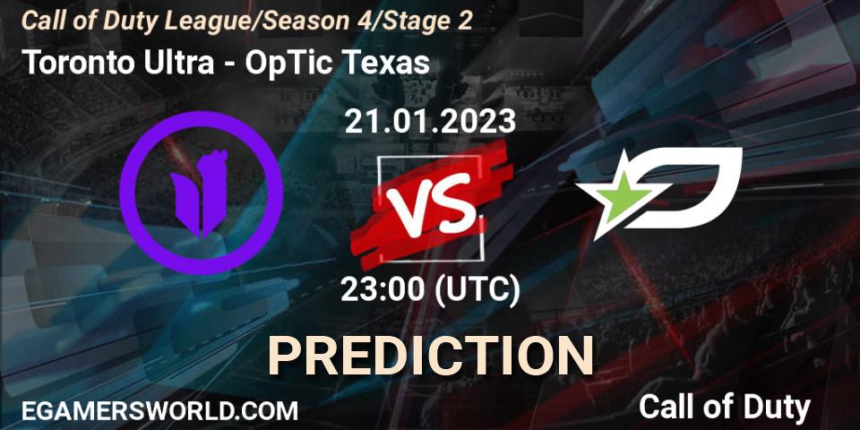 Pronósticos Toronto Ultra - OpTic Texas. 21.01.2023 at 23:00. Call of Duty League 2023: Stage 2 Major Qualifiers - Call of Duty