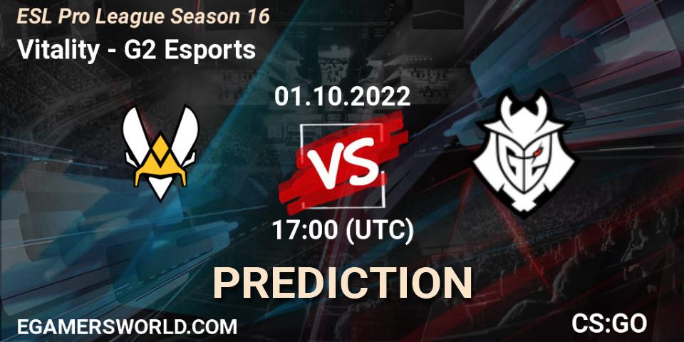 Pronósticos Vitality - G2 Esports. 01.10.2022 at 18:00. ESL Pro League Season 16 - Counter-Strike (CS2)