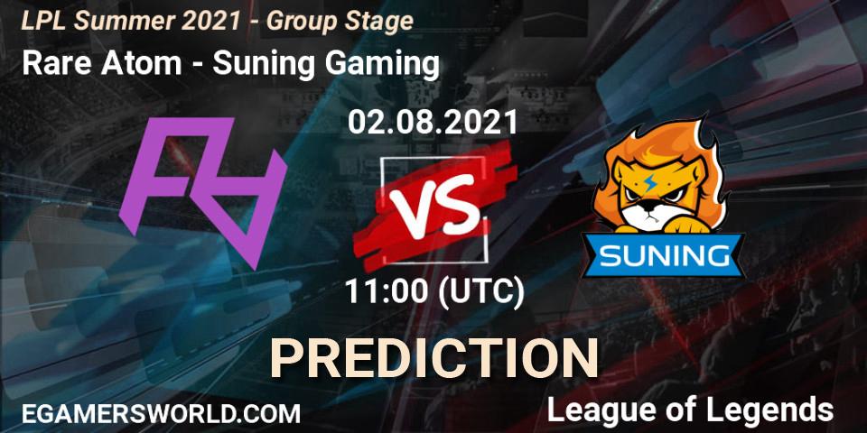 Pronósticos Rare Atom - Suning Gaming. 02.08.2021 at 11:40. LPL Summer 2021 - Group Stage - LoL