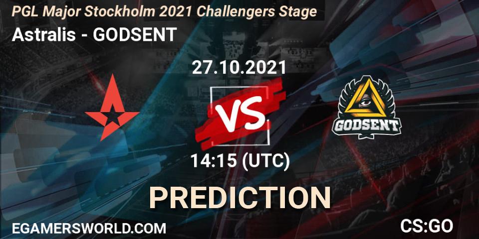Pronósticos Astralis - GODSENT. 27.10.21. PGL Major Stockholm 2021 Challengers Stage - CS2 (CS:GO)