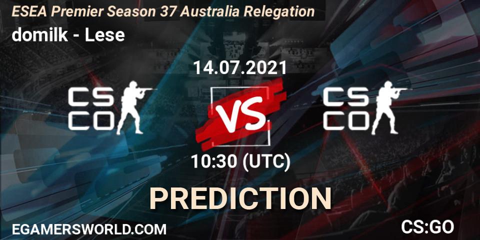 Pronósticos domilk - Lese. 14.07.2021 at 10:30. ESEA Premier Season 37 Australia Relegation - Counter-Strike (CS2)