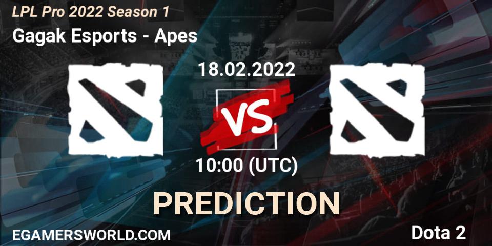 Pronósticos Gagak Esports - Apes. 18.02.22. LPL Pro 2022 Season 1 - Dota 2