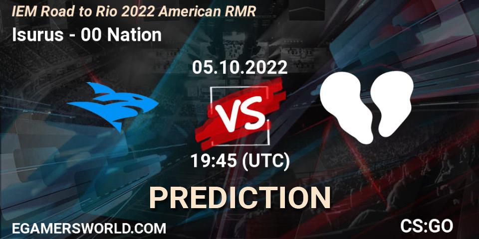 Pronósticos Isurus - 00 Nation. 05.10.2022 at 20:30. IEM Road to Rio 2022 American RMR - Counter-Strike (CS2)