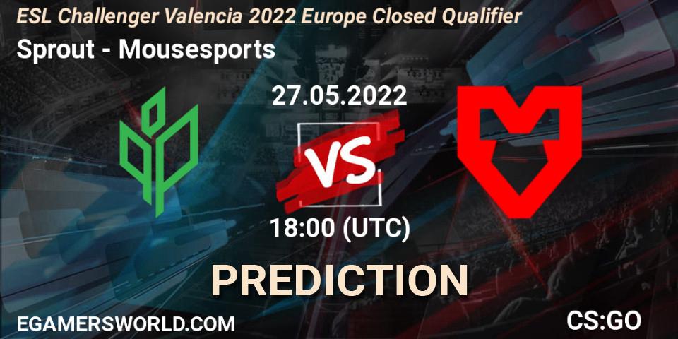 Pronósticos Sprout - Mousesports. 27.05.22. ESL Challenger Valencia 2022 Europe Closed Qualifier - CS2 (CS:GO)