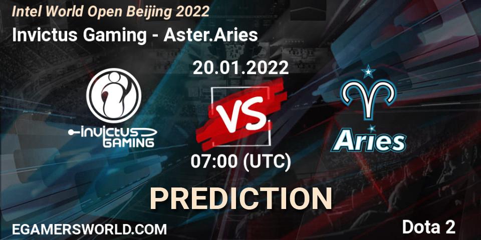 Pronósticos Invictus Gaming - Aster.Aries. 20.01.22. Intel World Open Beijing 2022 - Dota 2