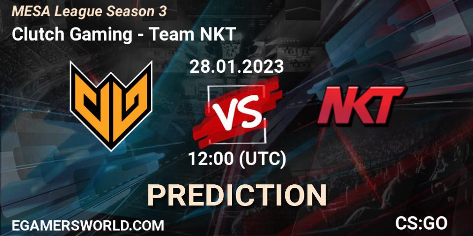 Pronósticos Clutch Gaming - Team NKT. 28.01.23. MESA League Season 3 - CS2 (CS:GO)