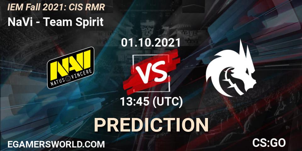 Pronósticos NaVi - Team Spirit. 01.10.21. IEM Fall 2021: CIS RMR - CS2 (CS:GO)