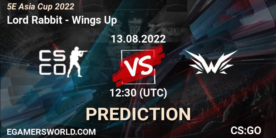 Pronósticos Lord Rabbit - Wings Up. 13.08.2022 at 12:30. 5E Asia Cup 2022 - Counter-Strike (CS2)