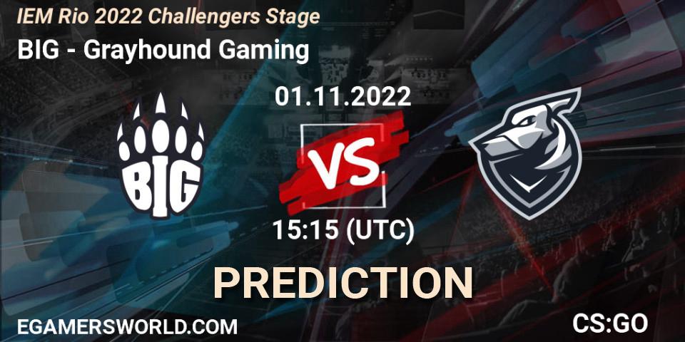 Pronósticos BIG - Grayhound Gaming. 01.11.2022 at 15:35. IEM Rio 2022 Challengers Stage - Counter-Strike (CS2)