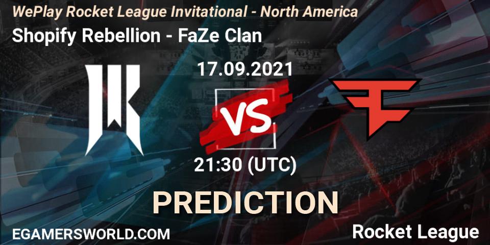 Pronósticos Shopify Rebellion - FaZe Clan. 17.09.2021 at 21:30. WePlay Rocket League Invitational - North America - Rocket League