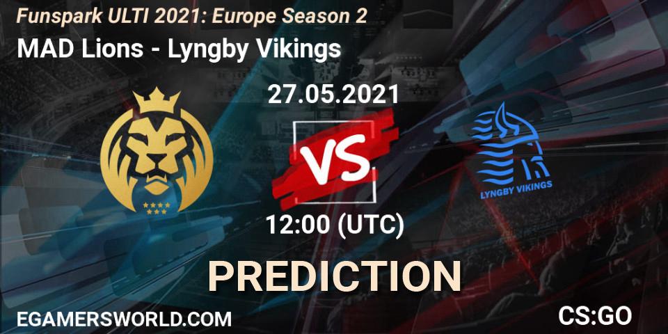 Pronósticos MAD Lions - Lyngby Vikings. 27.05.2021 at 12:00. Funspark ULTI 2021: Europe Season 2 - Counter-Strike (CS2)