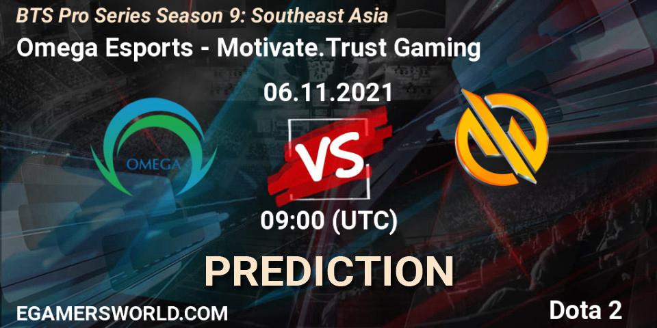 Pronósticos Omega Esports - Motivate.Trust Gaming. 06.11.2021 at 09:34. BTS Pro Series Season 9: Southeast Asia - Dota 2